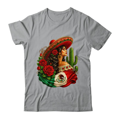 Viva Mexico Mexican Flag Floral Woman Sombrero Fiesta Shirt & Tank Top | teecentury