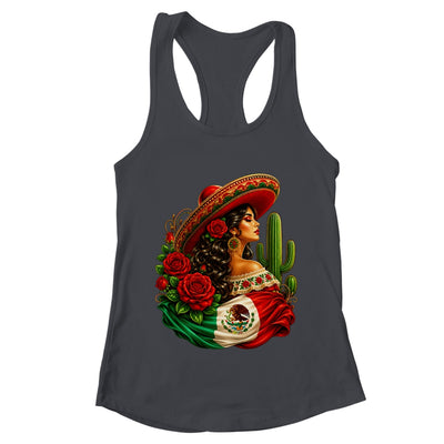 Viva Mexico Mexican Flag Floral Woman Sombrero Fiesta Shirt & Tank Top | teecentury