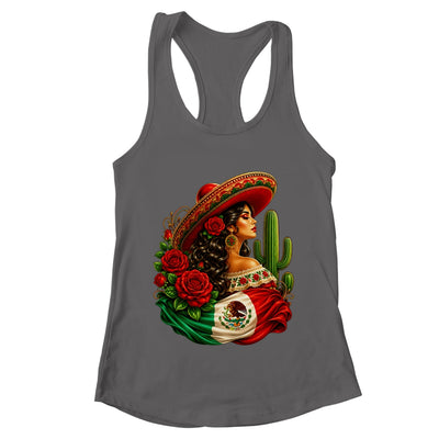 Viva Mexico Mexican Flag Floral Woman Sombrero Fiesta Shirt & Tank Top | teecentury
