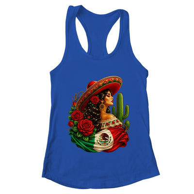 Viva Mexico Mexican Flag Floral Woman Sombrero Fiesta Shirt & Tank Top | teecentury
