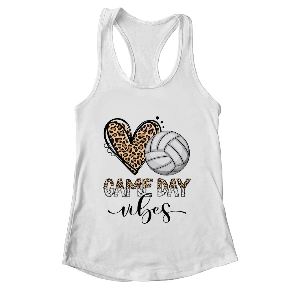 Volleyball Game Day Vibes Volleyball For Girls Mom Leopard Shirt & Tank Top | teecentury