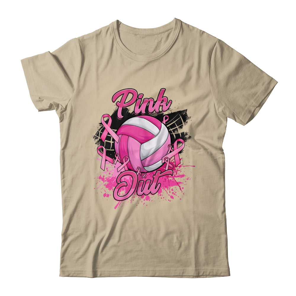 Volleyball Pink Out Breast Cancer Awareness Month Women Shirt & Tank Top | teecentury