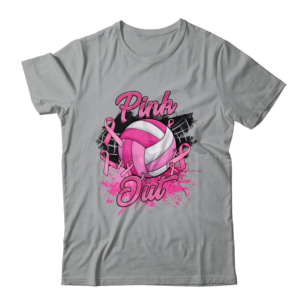 Volleyball Pink Out Breast Cancer Awareness Month Women Shirt & Tank Top | teecentury