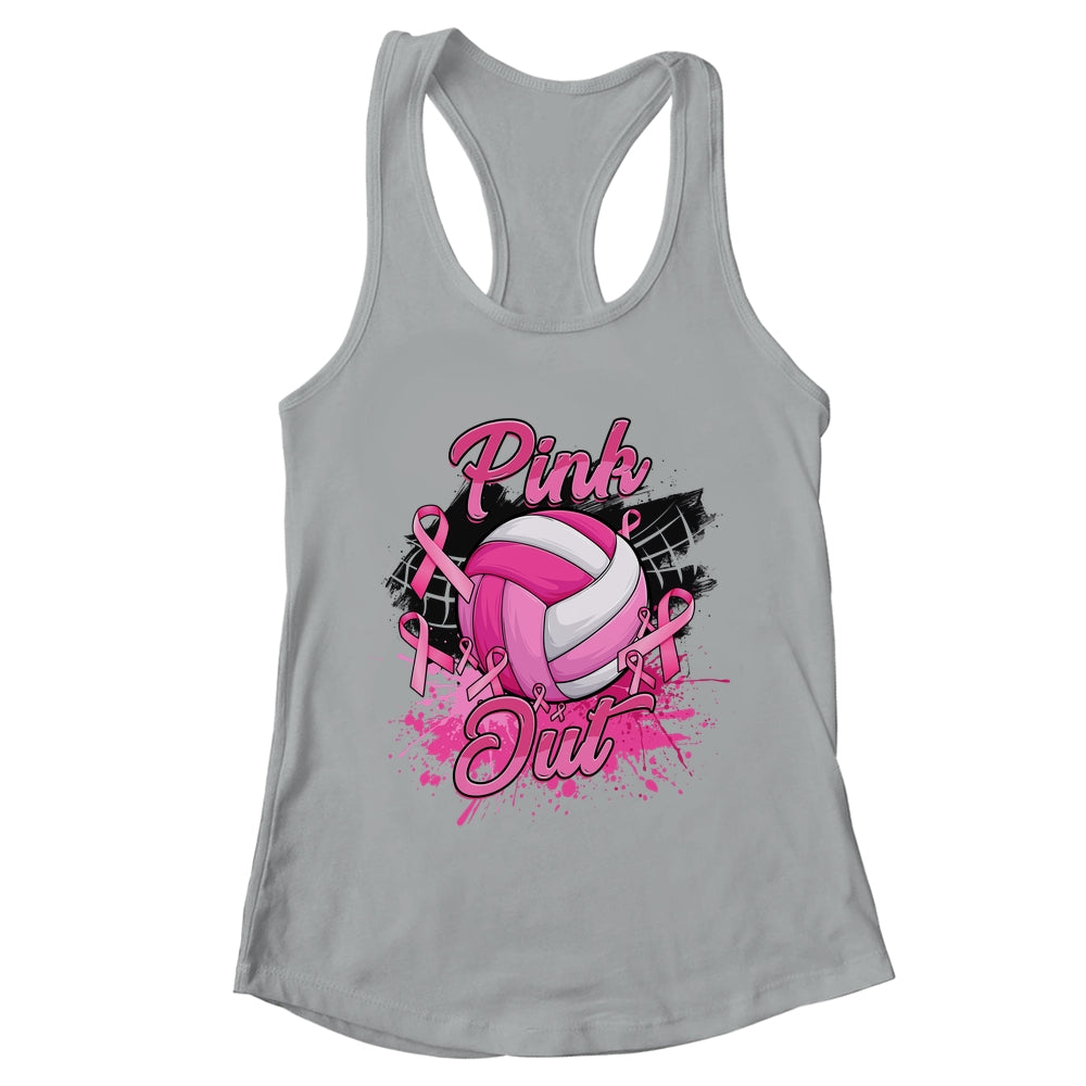 Volleyball Pink Out Breast Cancer Awareness Month Women Shirt & Tank Top | teecentury