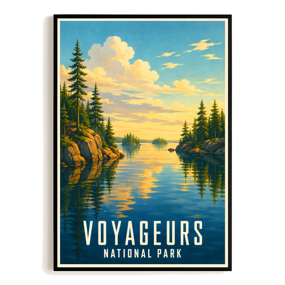 Voyageurs National Park Travel Poster Minnesota Landscape Vintage Wall Art Print Painting Souvenir Home Decor For Living Room Bedroom Office Unframed | teecentury