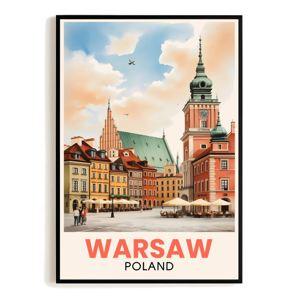 Warsaw Poland Vintage Travel Poster Nature City Wall Art Landscape Picture Prints Suitable For Home Room Living Room Office Bedroom Aesthetic Decor Unframed | teecentury