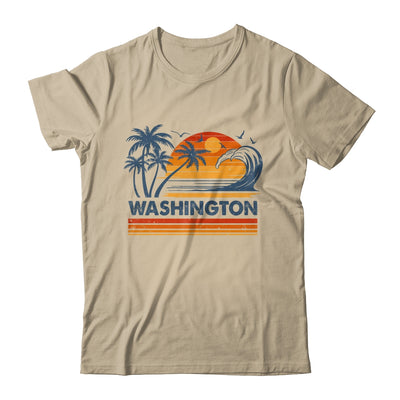 Washington Vacation Sunset Cute 70s Vintage Retro Beach Shirt & Tank Top | teecentury