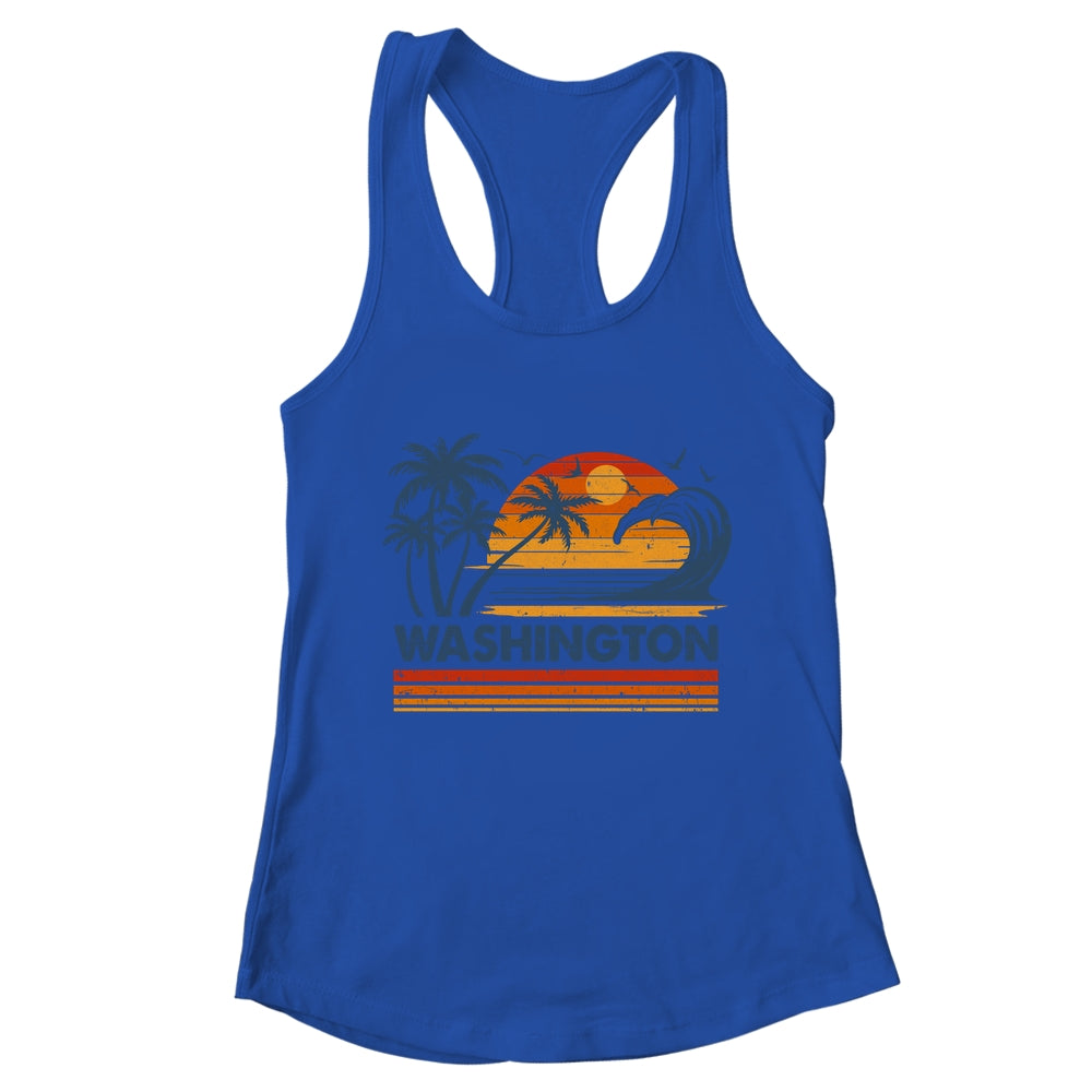 Washington Vacation Sunset Cute 70s Vintage Retro Beach Shirt & Tank Top | teecentury