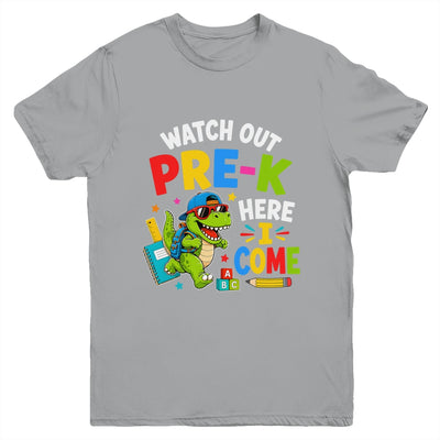 Watch Out Pre-K Here I Come Dino First Day Of School Youth Shirt | teecentury