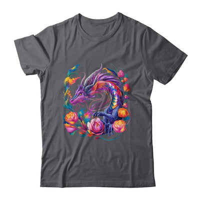 Watercolor Dragon Flowers Beautiful Art Colorful Graphic Shirt & Hoodie | teecentury