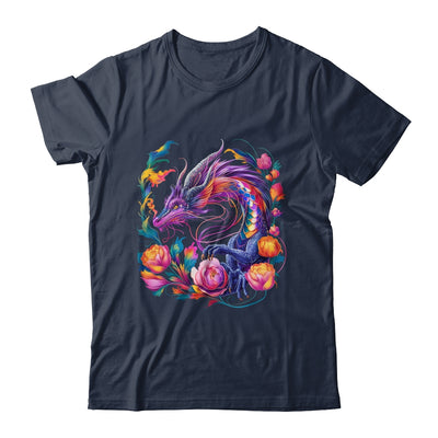 Watercolor Dragon Flowers Beautiful Art Colorful Graphic Shirt & Hoodie | teecentury