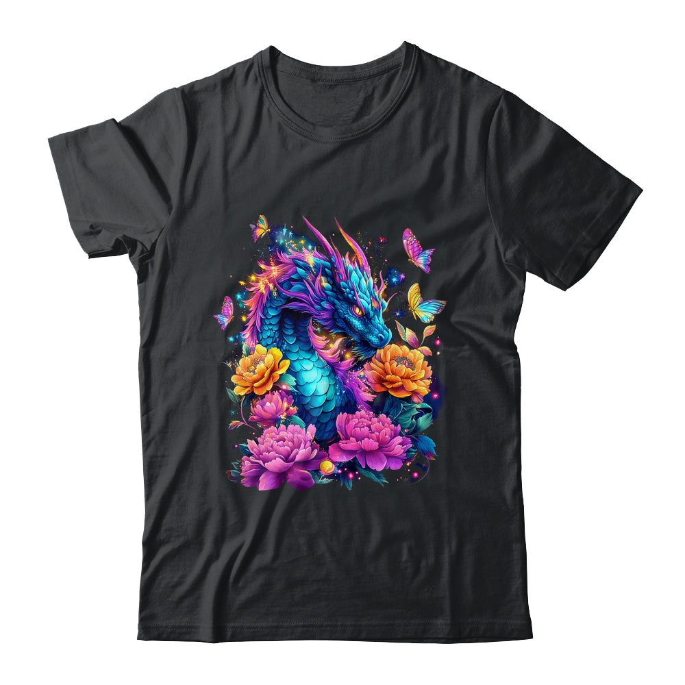 Watercolor Dragon Women Flowers Beautiful Art Colorful Shirt & Hoodie | teecentury