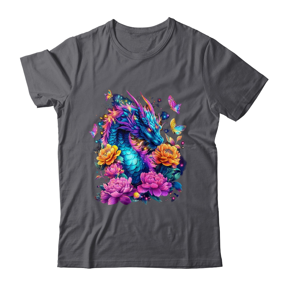 Watercolor Dragon Women Flowers Beautiful Art Colorful Shirt & Hoodie | teecentury