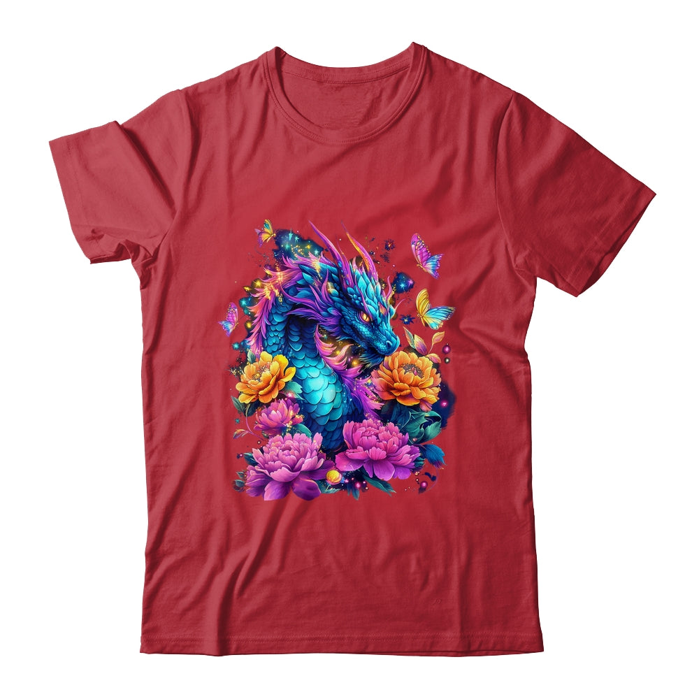 Watercolor Dragon Women Flowers Beautiful Art Colorful Shirt & Hoodie | teecentury