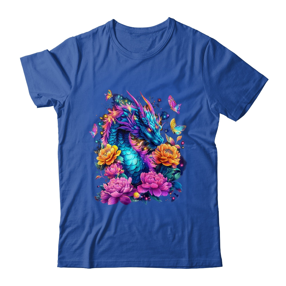 Watercolor Dragon Women Flowers Beautiful Art Colorful Shirt & Hoodie | teecentury