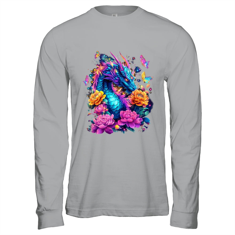 Watercolor Dragon Women Flowers Beautiful Art Colorful Shirt & Hoodie | teecentury