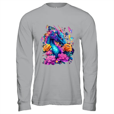 Watercolor Dragon Women Flowers Beautiful Art Colorful Shirt & Hoodie | teecentury