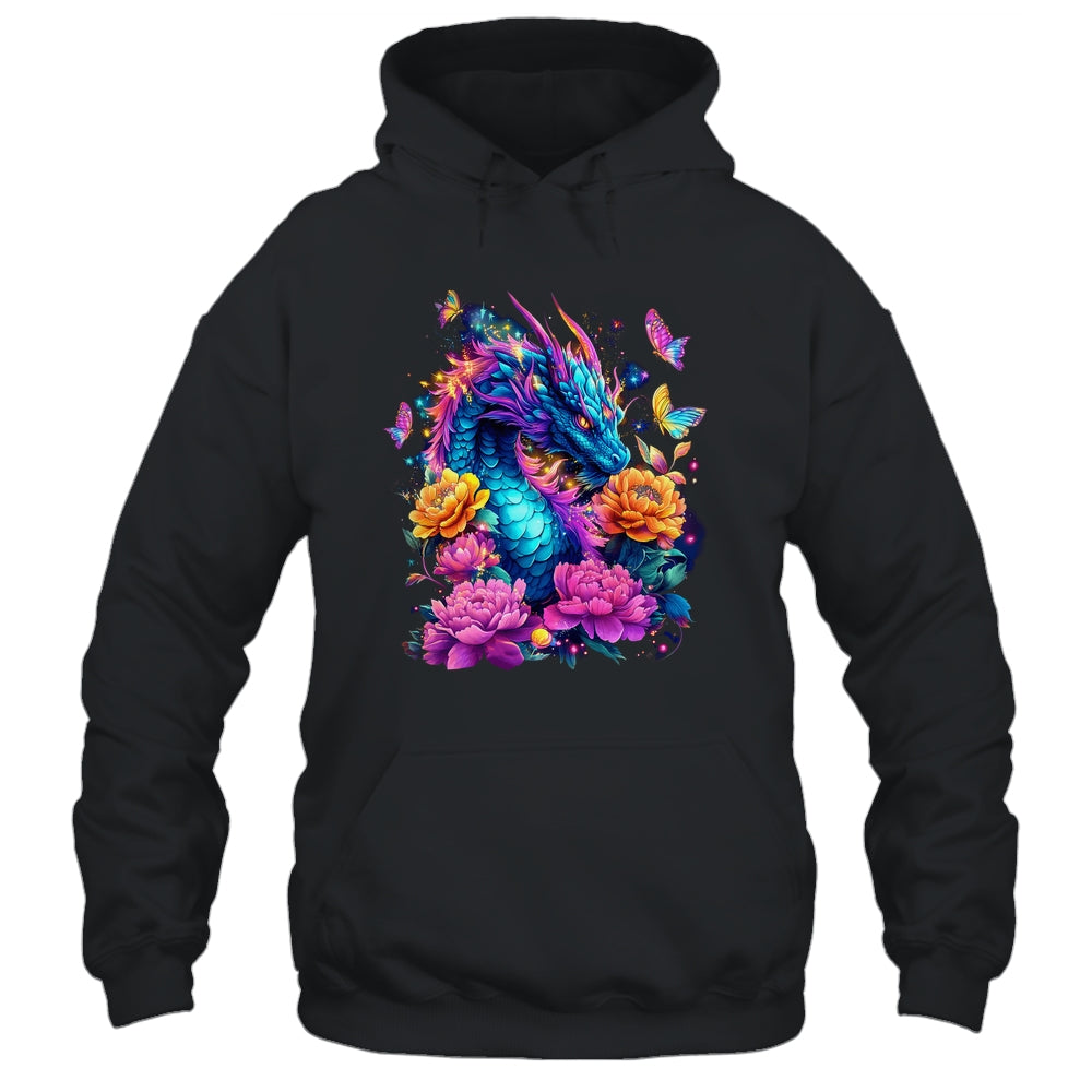 Watercolor Dragon Women Flowers Beautiful Art Colorful Shirt & Hoodie | teecentury