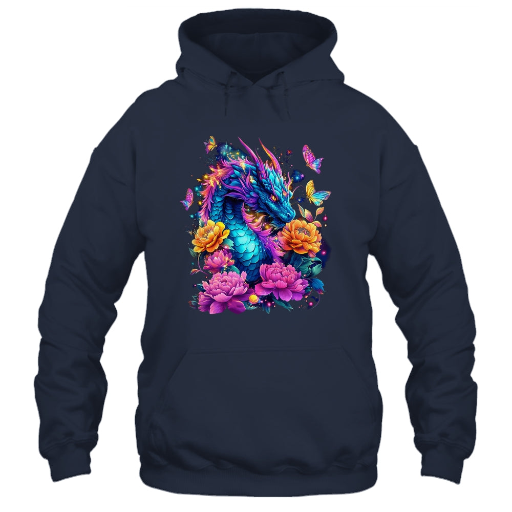 Watercolor Dragon Women Flowers Beautiful Art Colorful Shirt & Hoodie | teecentury
