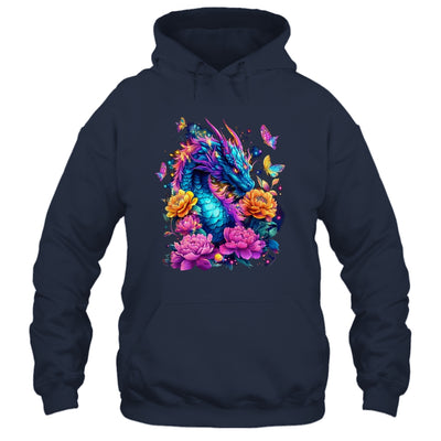 Watercolor Dragon Women Flowers Beautiful Art Colorful Shirt & Hoodie | teecentury