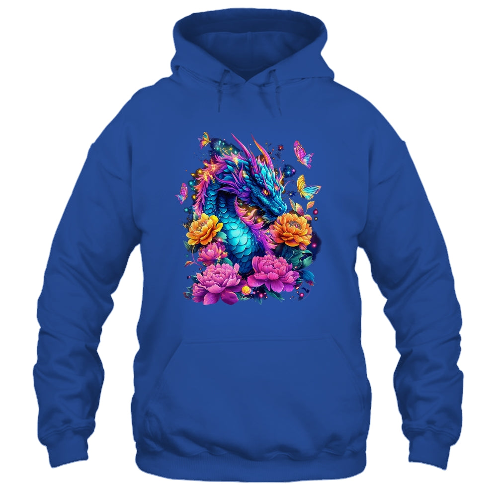 Watercolor Dragon Women Flowers Beautiful Art Colorful Shirt & Hoodie | teecentury