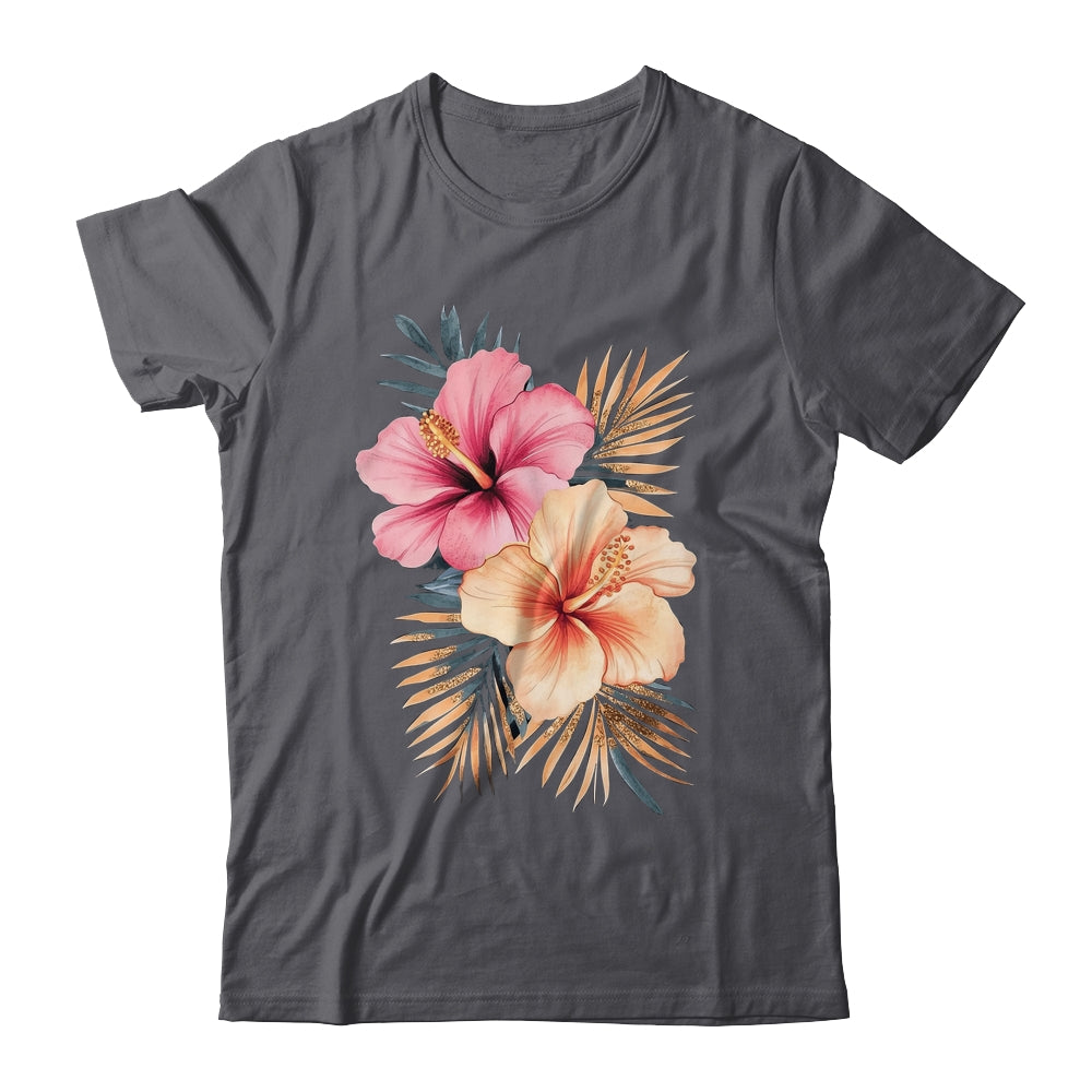 Watercolor Tropical Hibiscus Flowers Floral Summer Women Shirt & Tank Top | teecentury