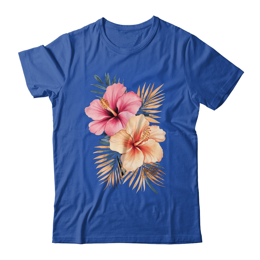 Watercolor Tropical Hibiscus Flowers Floral Summer Women Shirt & Tank Top | teecentury