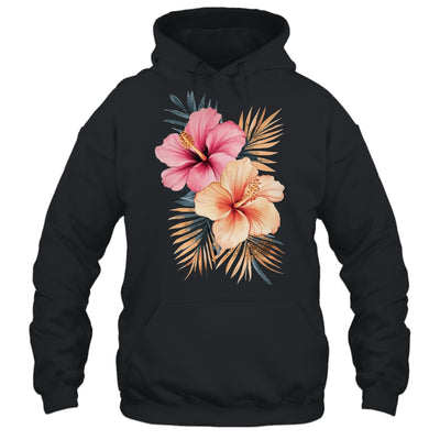 Watercolor Tropical Hibiscus Flowers Floral Summer Women Shirt & Tank Top | teecentury