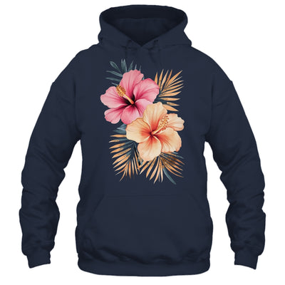 Watercolor Tropical Hibiscus Flowers Floral Summer Women Shirt & Tank Top | teecentury