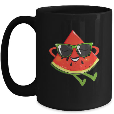 Watermelon Summer Melon With Sunglasses Funny Watermelon Mug | teecentury