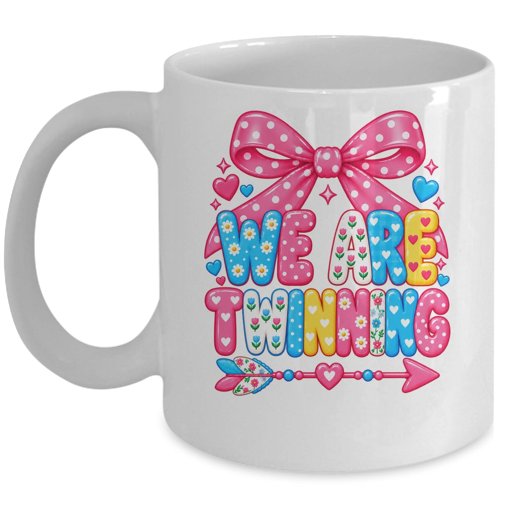 We Are Twinning Coquette Bow Twin Day Spirit Week Girls Mug | teecentury