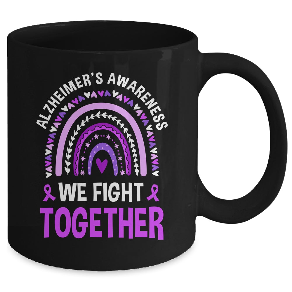 We Fight Together Alzheimers Awareness Purple Ribbon Mug | teecentury