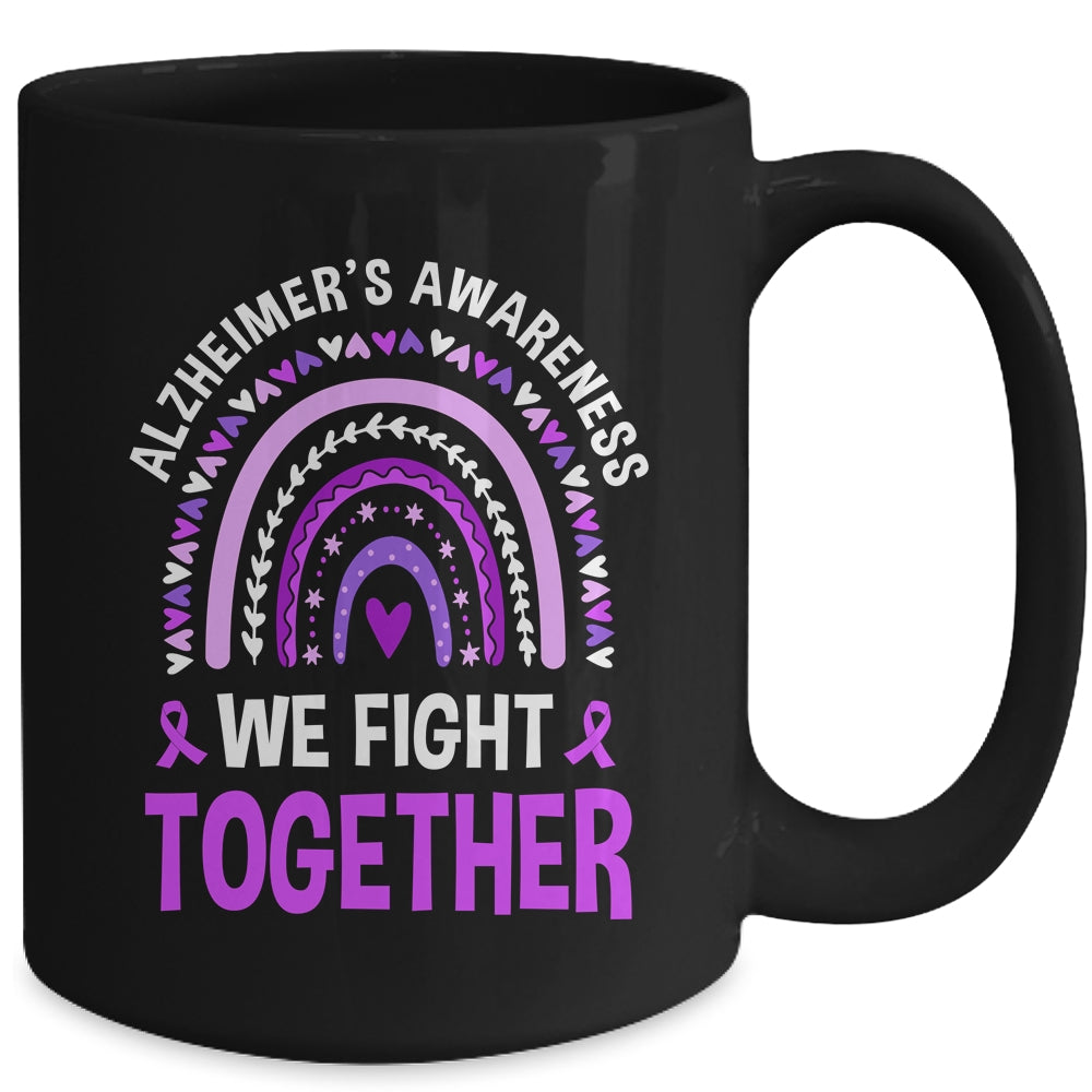 We Fight Together Alzheimers Awareness Purple Ribbon Mug | teecentury