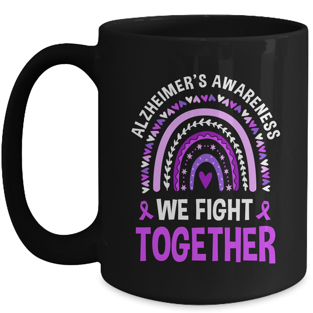We Fight Together Alzheimers Awareness Purple Ribbon Mug | teecentury