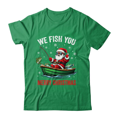 We Fish You A Merry Funny Christmas Fishing Fisherman Santa Shirt & Sweatshirt | teecentury