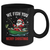 We Fish You A Merry Funny Christmas Fishing Fisherman Santa Mug | teecentury