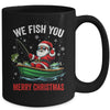 We Fish You A Merry Funny Christmas Fishing Fisherman Santa Mug | teecentury