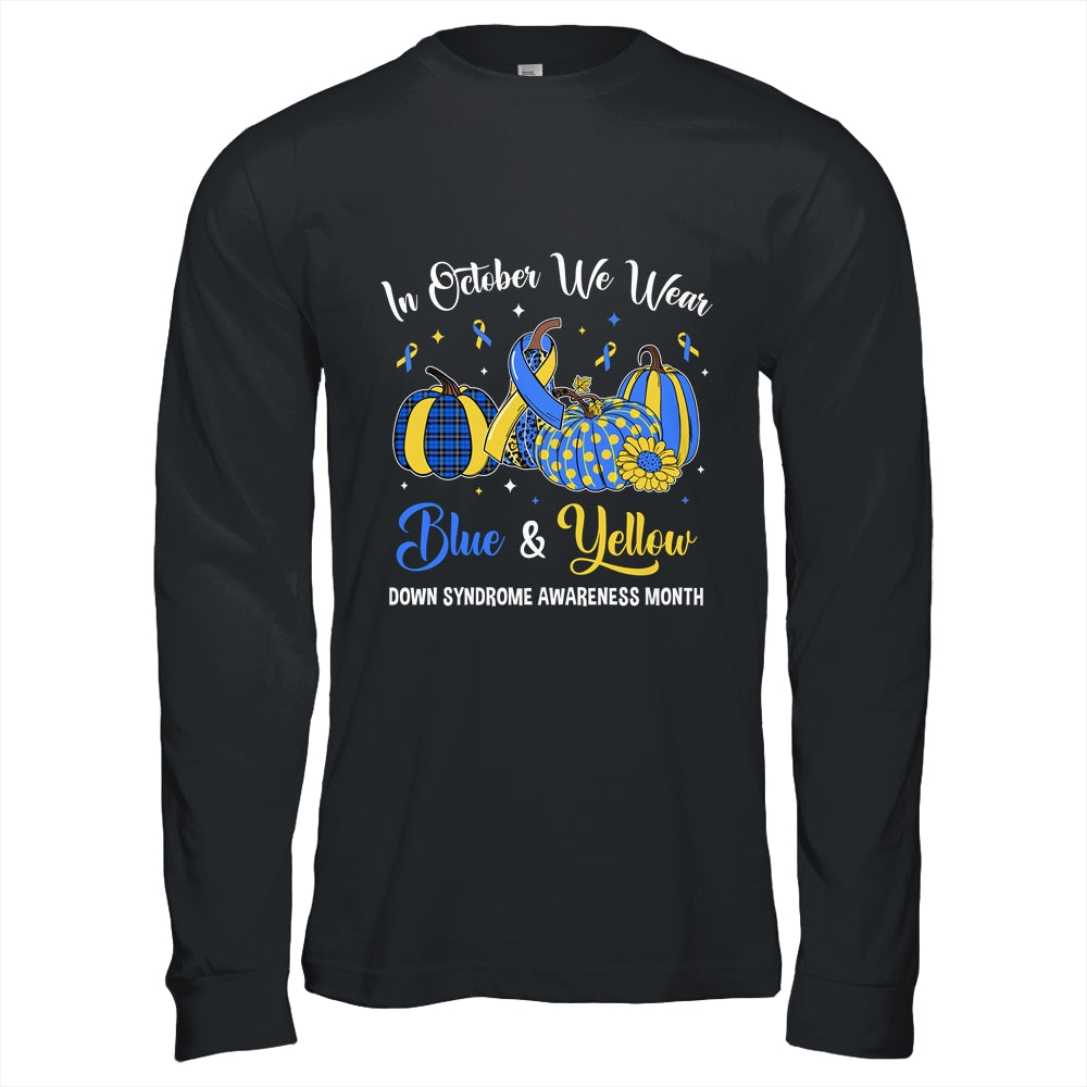 We Wear Yellow And Blue Pumpkins For Down Syndrome Shirt & Hoodie | teecentury