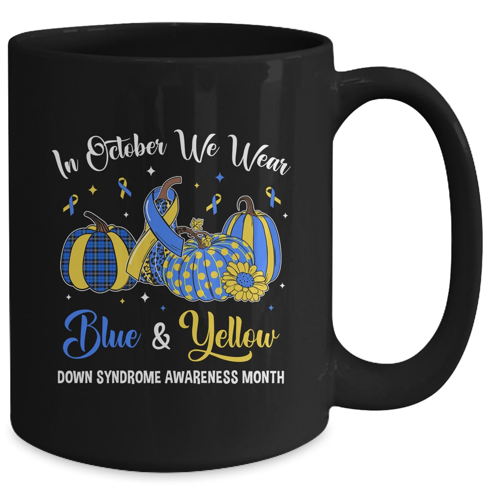 We Wear Yellow And Blue Pumpkins For Down Syndrome Mug | teecentury