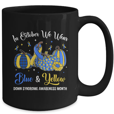We Wear Yellow And Blue Pumpkins For Down Syndrome Mug | teecentury