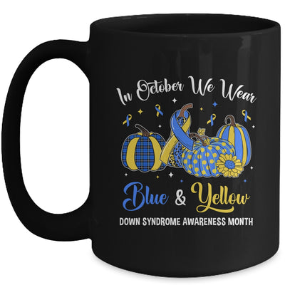 We Wear Yellow And Blue Pumpkins For Down Syndrome Mug | teecentury