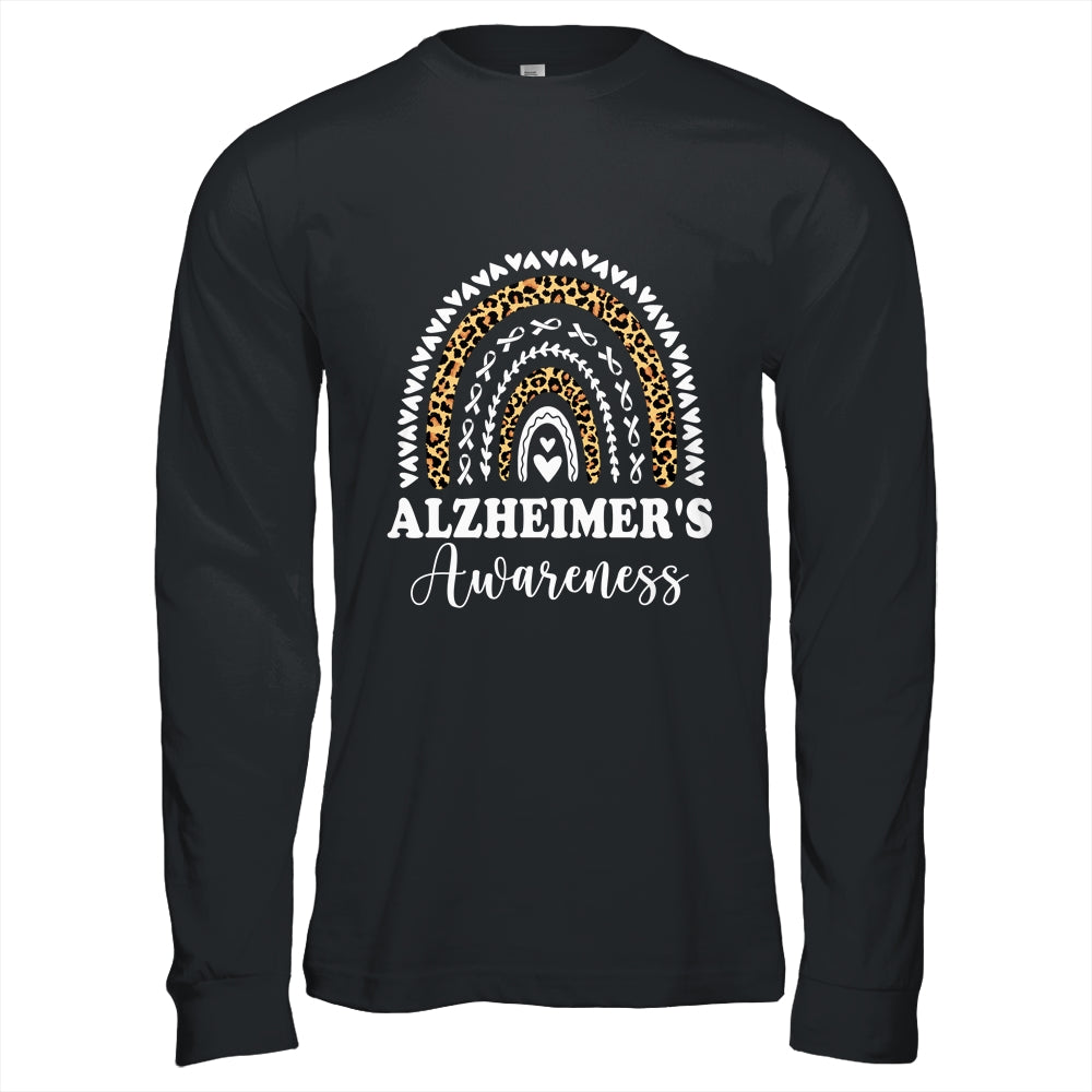 Wear Purple Alzheimer's Awareness Leopard Rainbow Shirt & Hoodie | teecentury