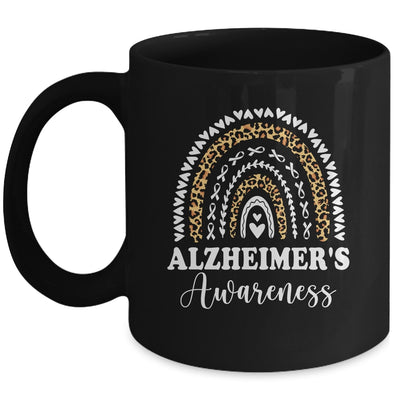 Wear Purple Alzheimer's Awareness Leopard Rainbow Mug | teecentury