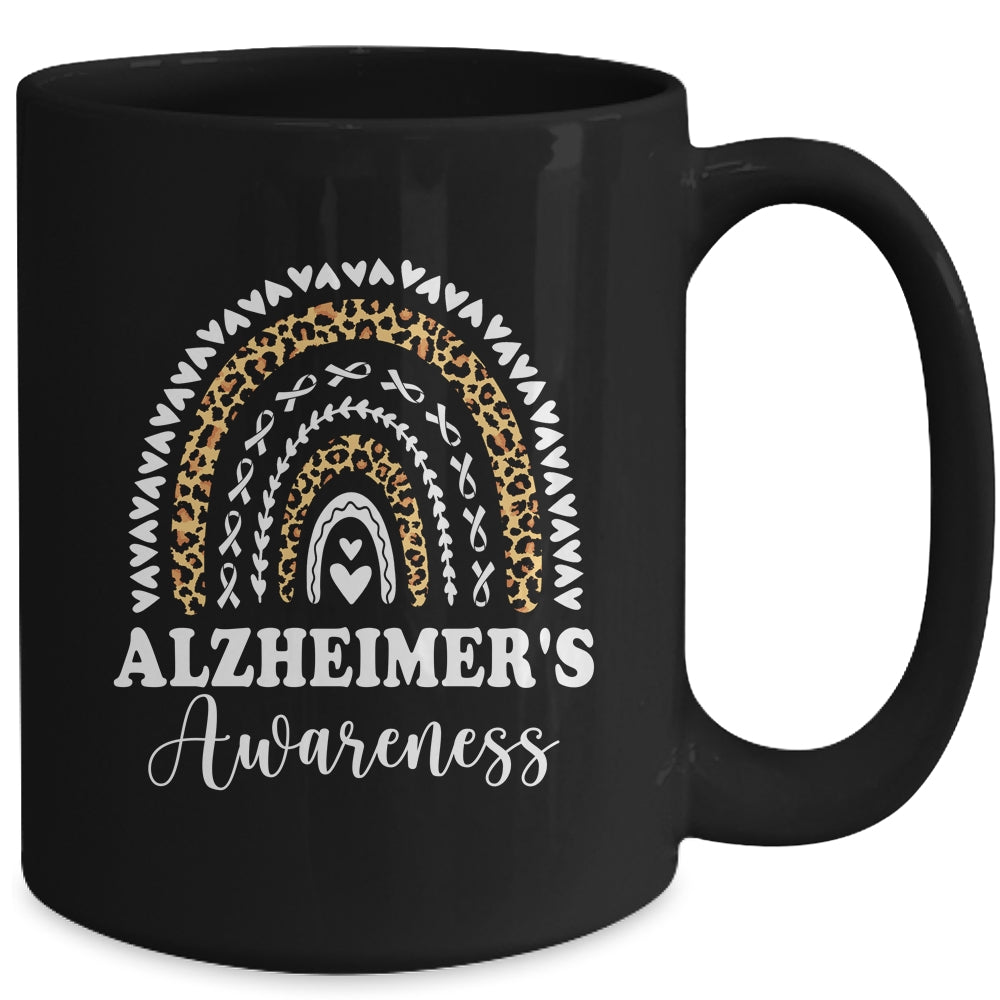 Wear Purple Alzheimer's Awareness Leopard Rainbow Mug | teecentury