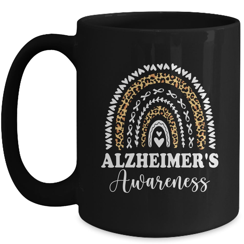Wear Purple Alzheimer's Awareness Leopard Rainbow Mug | teecentury