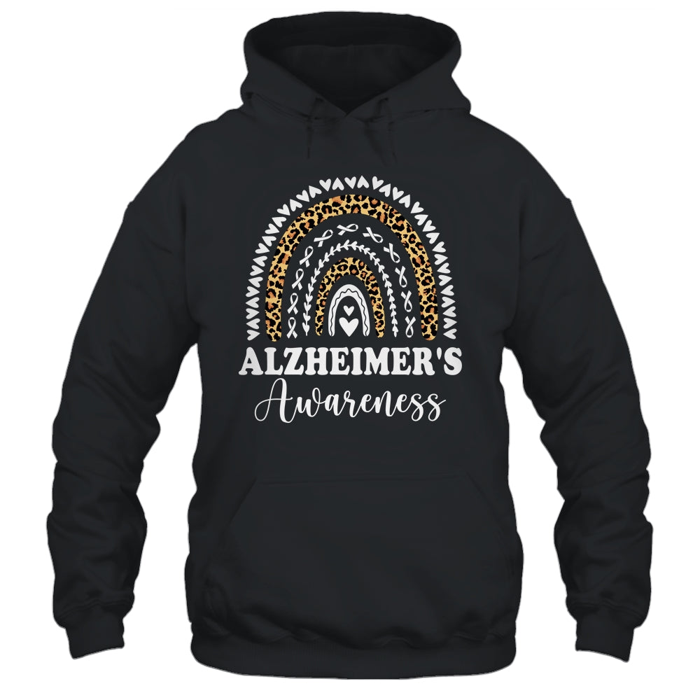 Wear Purple Alzheimer's Awareness Leopard Rainbow Shirt & Hoodie | teecentury