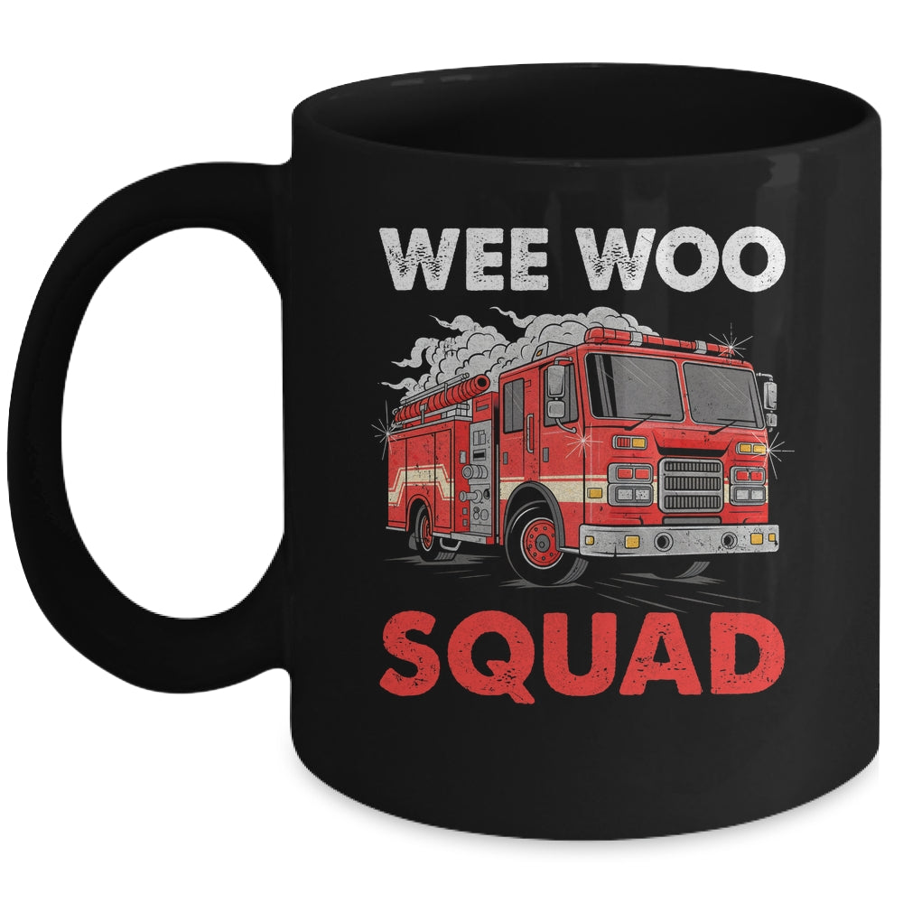 Wee Woo Squad Funny Firefighter Fire Truck Fireman Men Women Mug | teecentury
