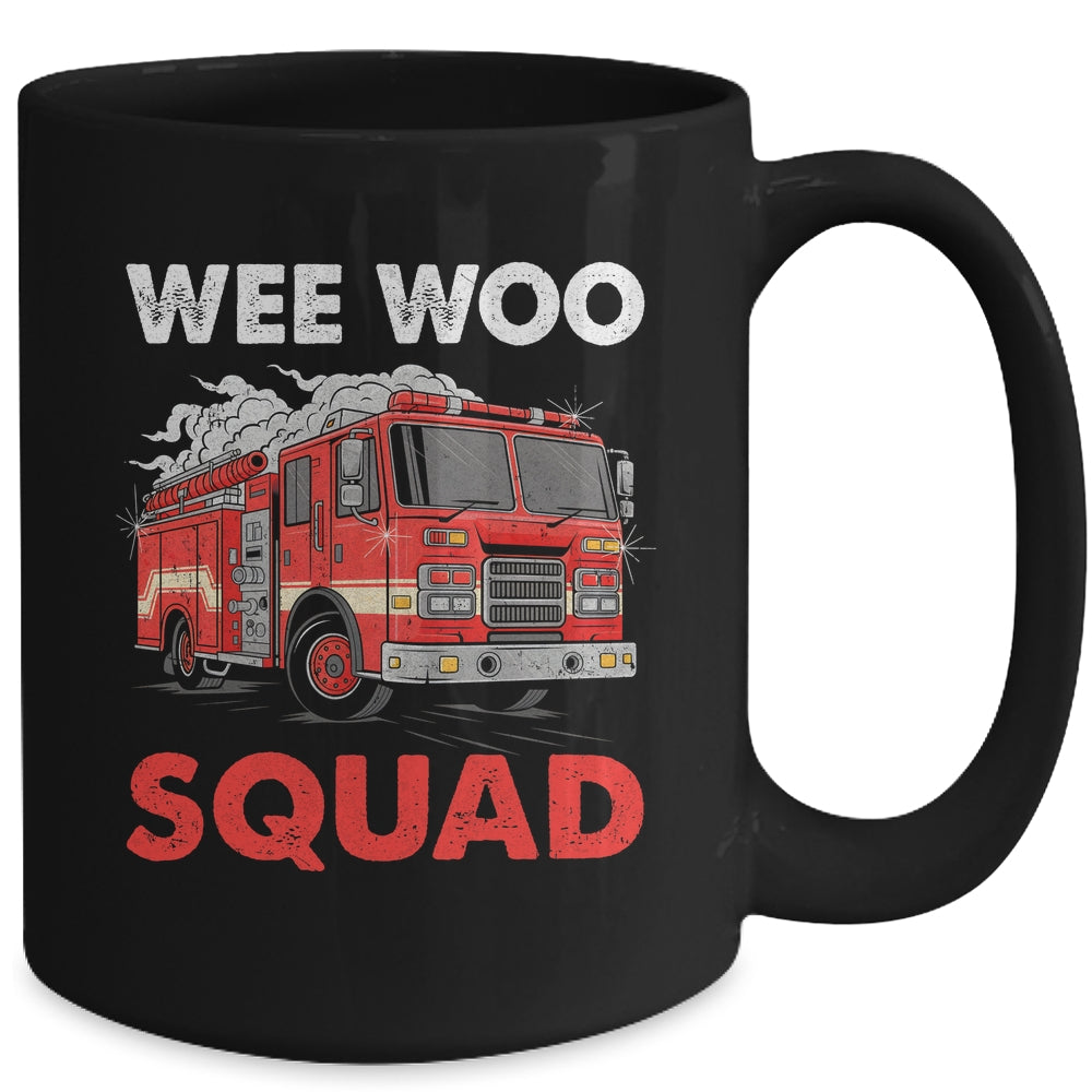 Wee Woo Squad Funny Firefighter Fire Truck Fireman Men Women Mug | teecentury