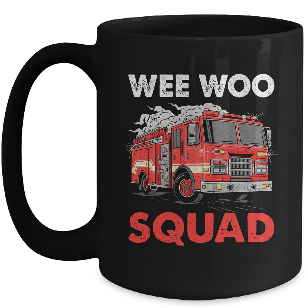 Wee Woo Squad Funny Firefighter Fire Truck Fireman Men Women Mug | teecentury