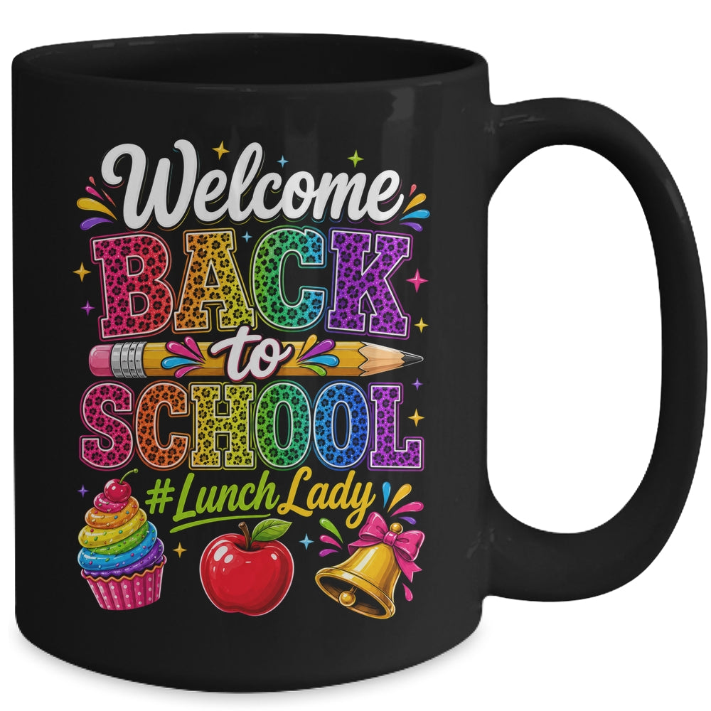 Welcome Back To School Lunch Lady Cafeteria Staff Leopard Mug | teecentury